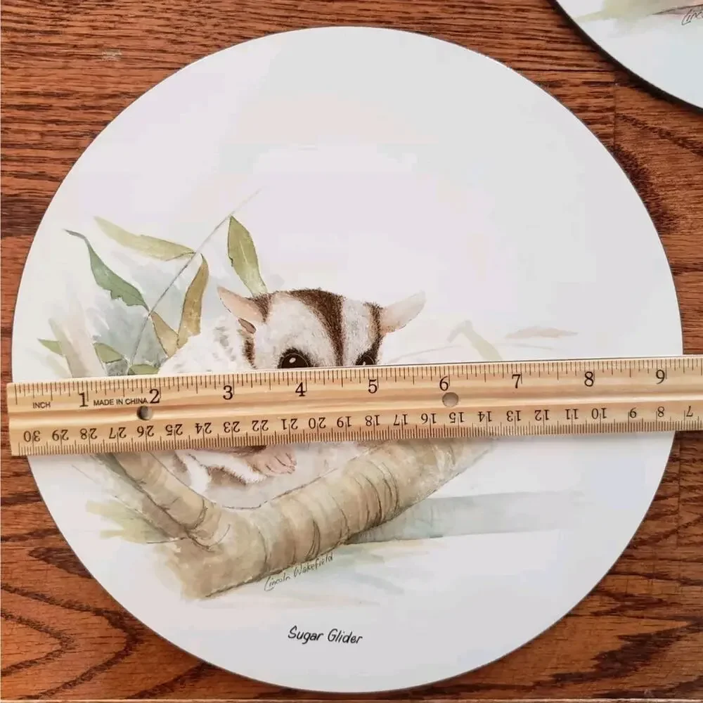 Set of 6 Jason Round Placemats Australian Animals Wakefield Cork Backed w/‎ Box